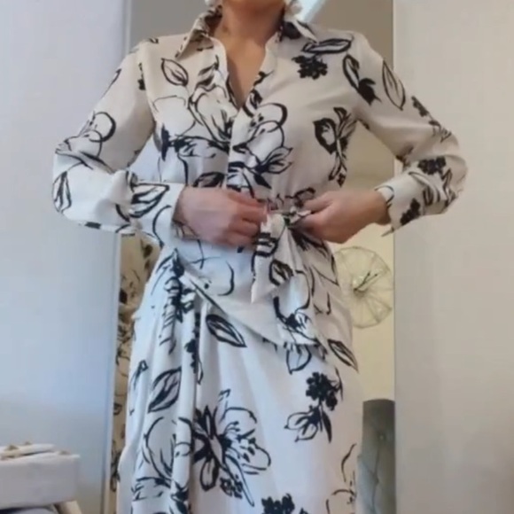 Zara NWT printed shirt dress - Picture 4 of 9